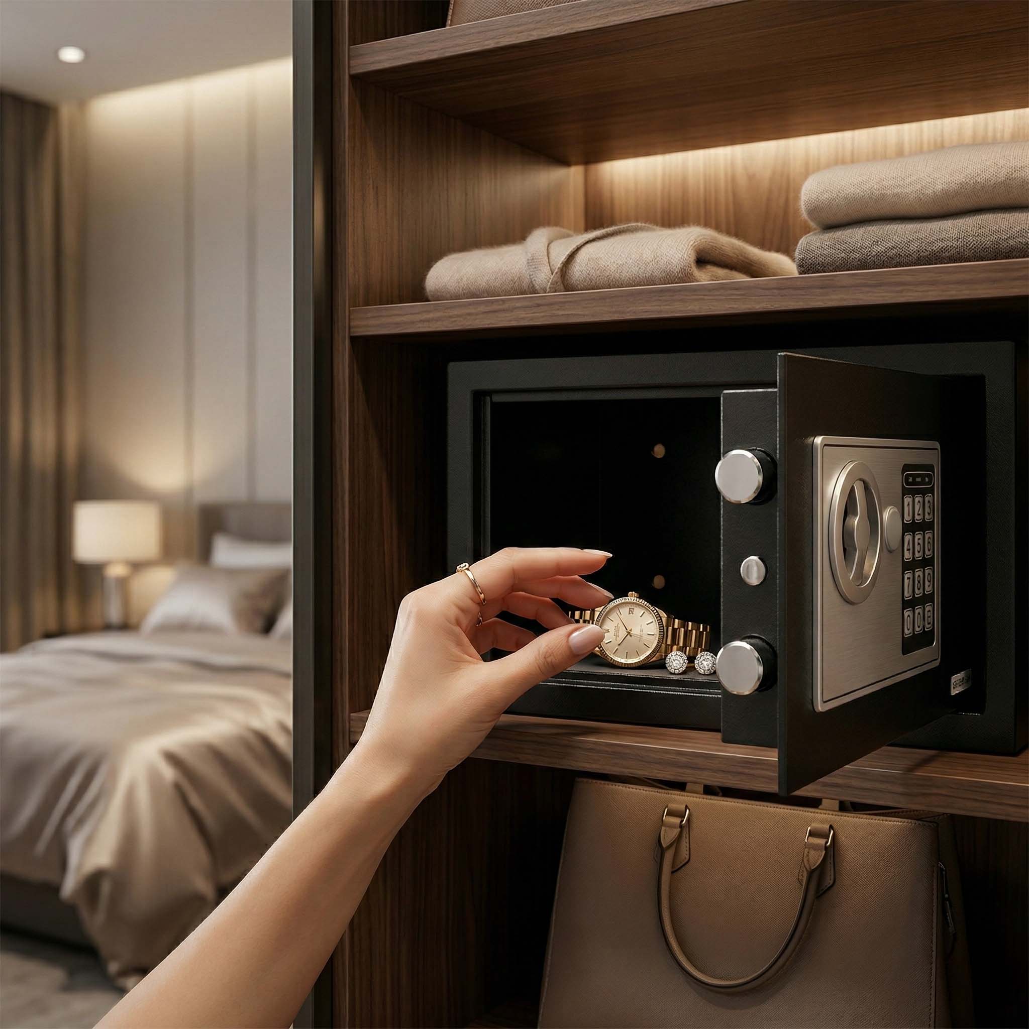 Modern home safe box usage