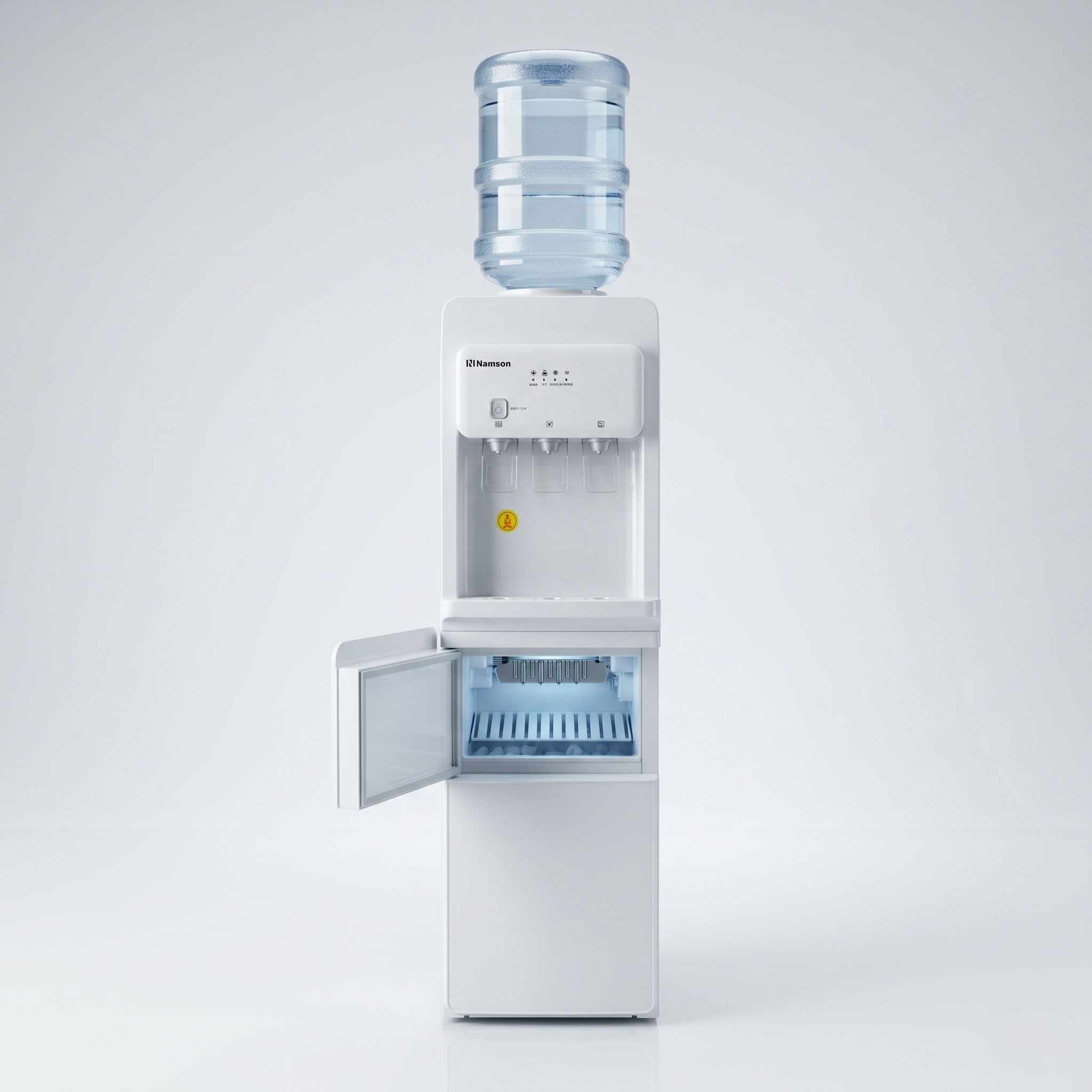 Open ice maker compartment